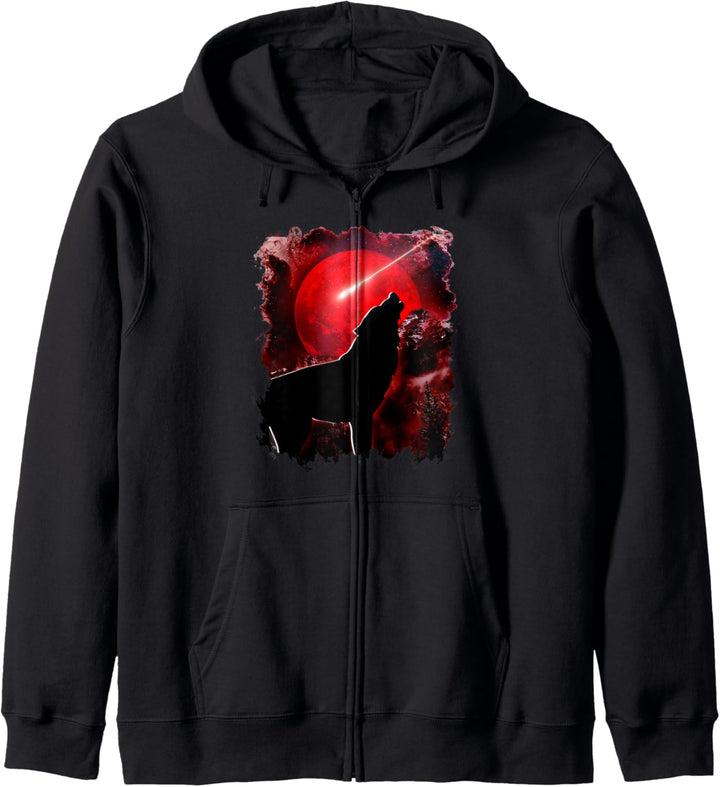 Wolf Red Moon Japan Otaku Anime und Manga Kapuzenjacke