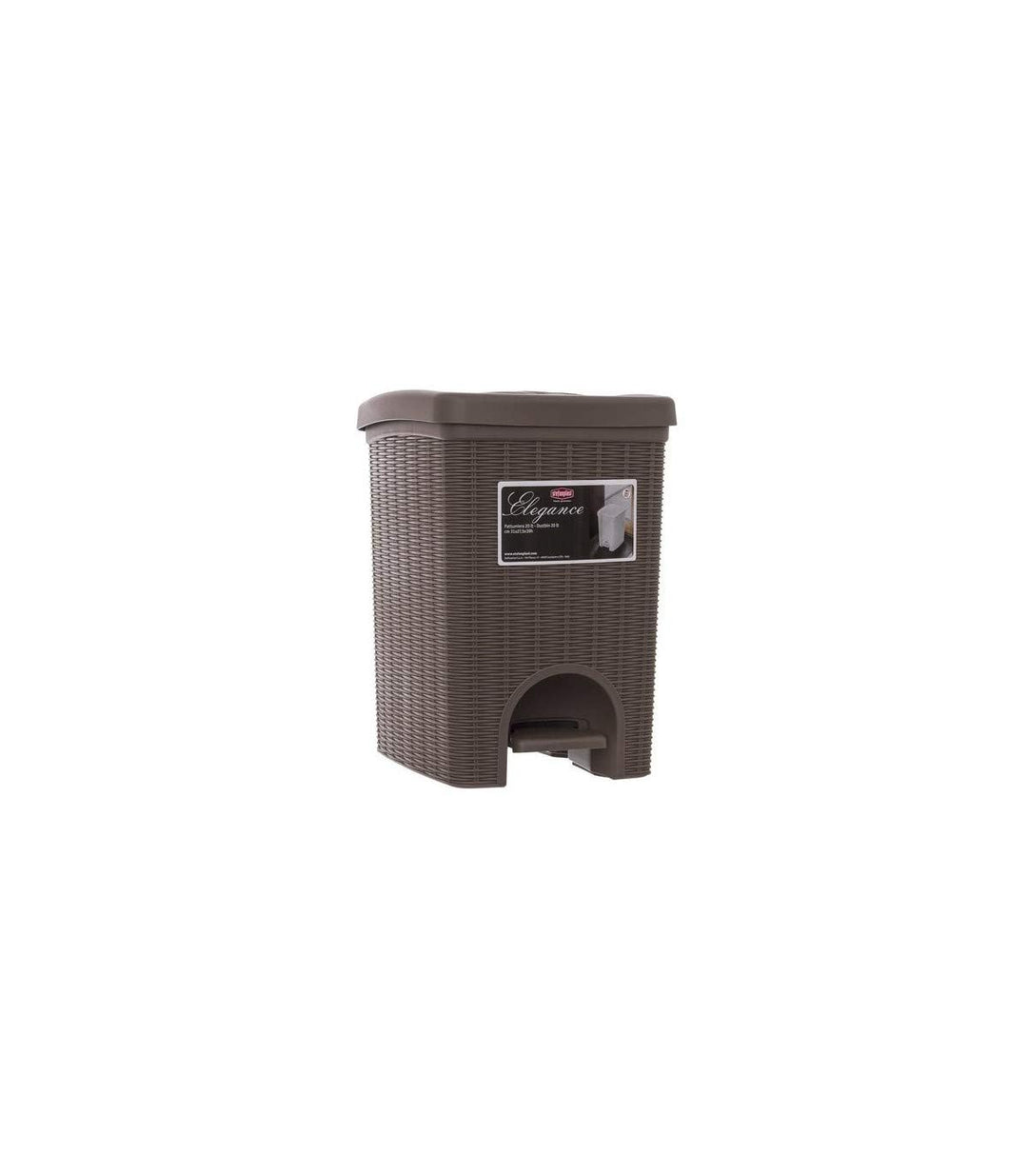 Stefanplast 30802 Abfalleimer, In Rattanoptik aus Kunststoff, 31 x 27,5 x 39 cm