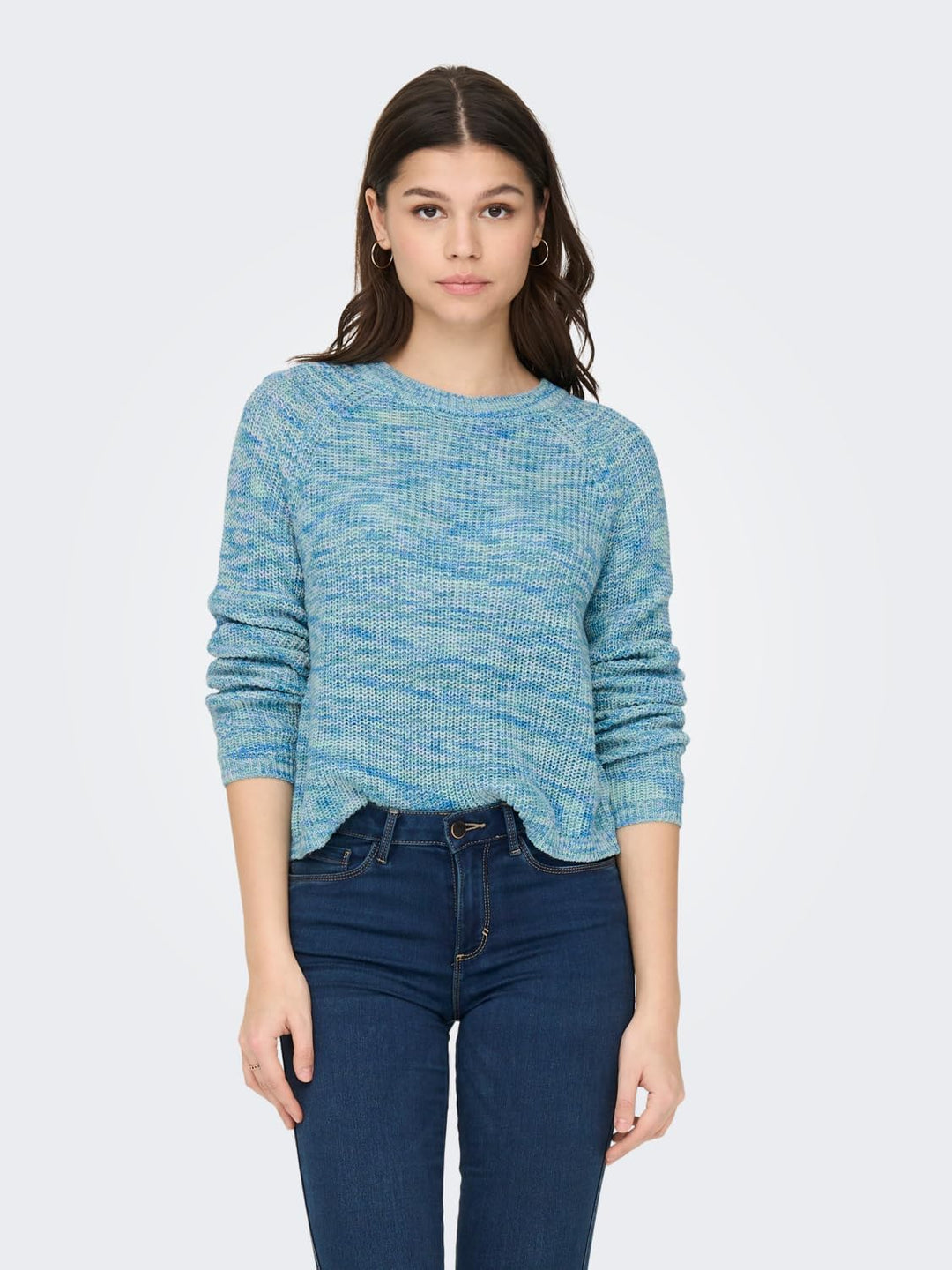ONLY Damen Onlnina Ls Short O-neck Cc Knt XL Mist Green/Detail:multi Twist, XL Mist Green/Detail:mul