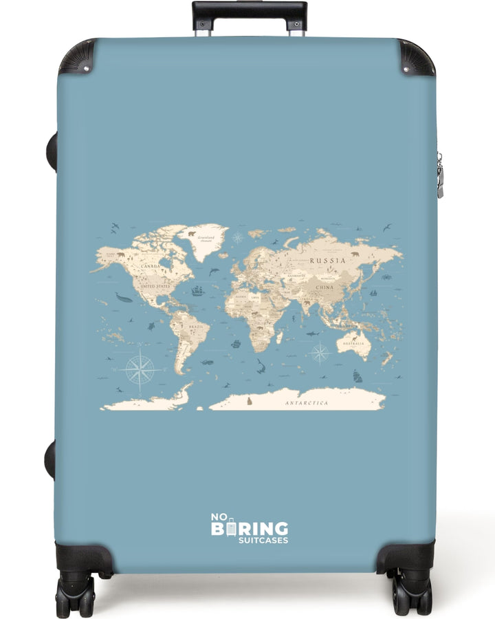 NoBoringSuitcases.com® Koffer XL Gross 77x51.5x28 cm Reisekoffer mit 4 Rollen Leicht Trolley Hartsch