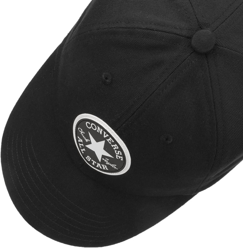 Converse Chuck Patch Baseballkappe aus recyceltem Polyester mit Strapback Einheitsgrösse Schwarz, Ei