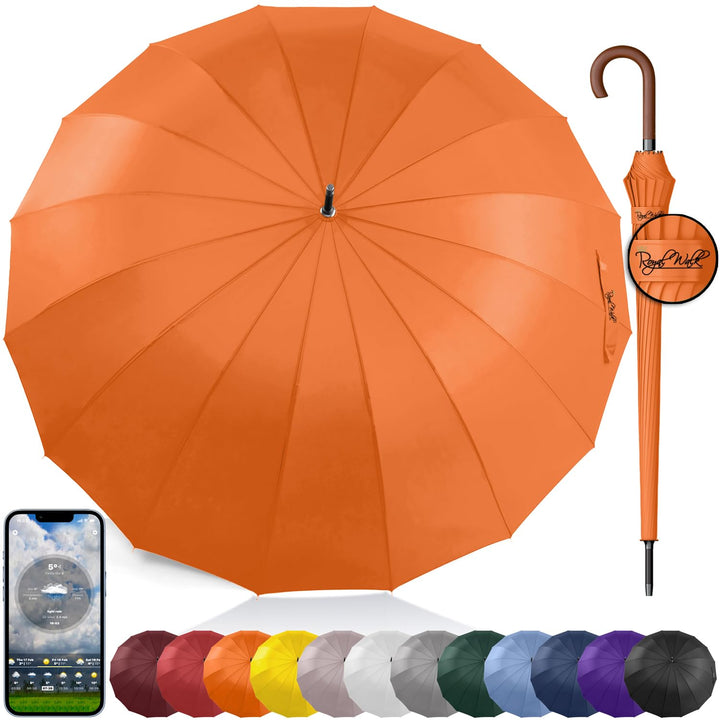 Royal Walk Regenschirm Gross Sturmfest Golf Schirm XXL Stabiler Stockschirm | Grosser Regenschirm fü
