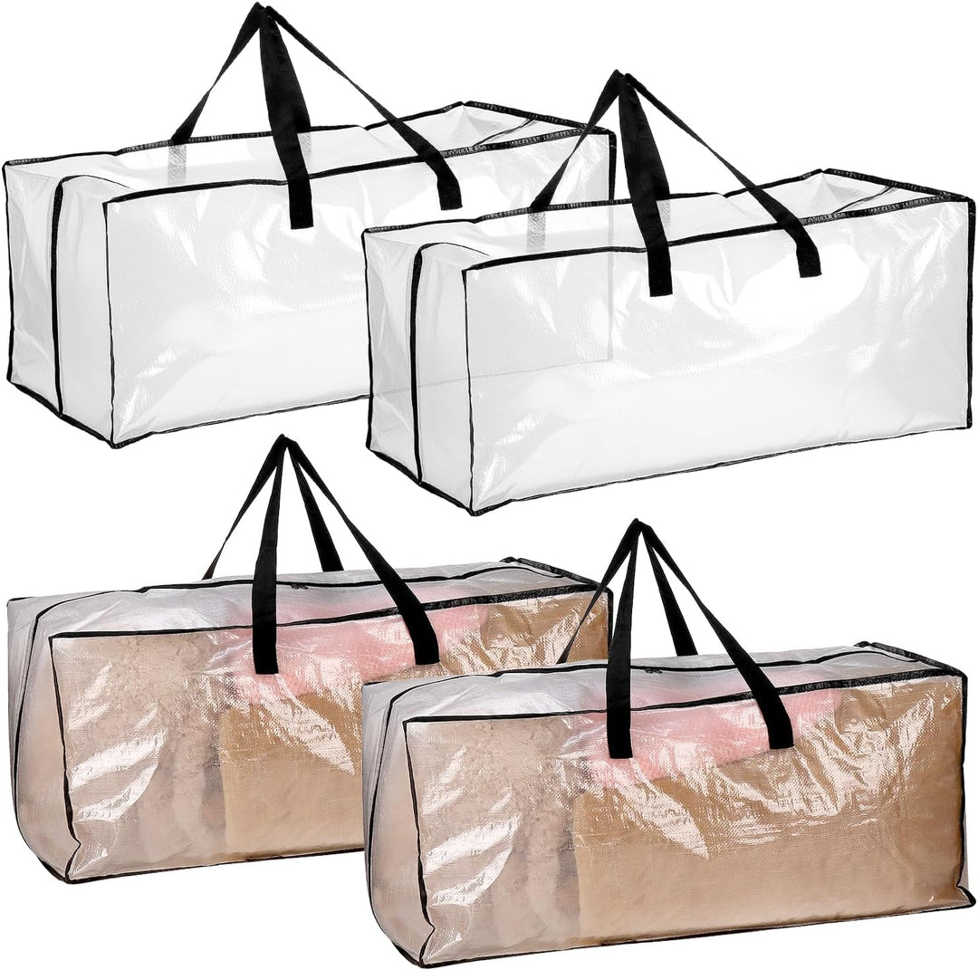 QWORK® 4er-Pack Grosse 80L Umzugstaschen mit Starke Griffe und Reissverschlüssen, 73 * 33 * 33 cm, T