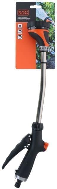 BLACK+DECKER Blumenampel - Giessstab - Pflanzensprühgerät Langer Griff - 9 Ständer - 50 cm - Schwarz