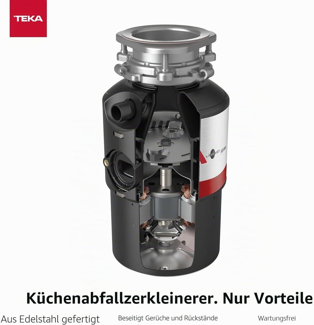 Teka 115890013 TR 550 Abfall Zerkleinerer für Spüle, Schwarz