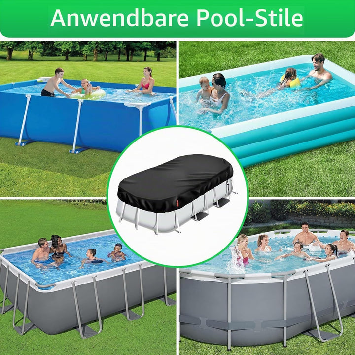VniYors Poolabdeckung Rechteckig, Pool Abdeckplane, Uv-Schutz Pool Abdeckplane, Ohne Kordelzug und S