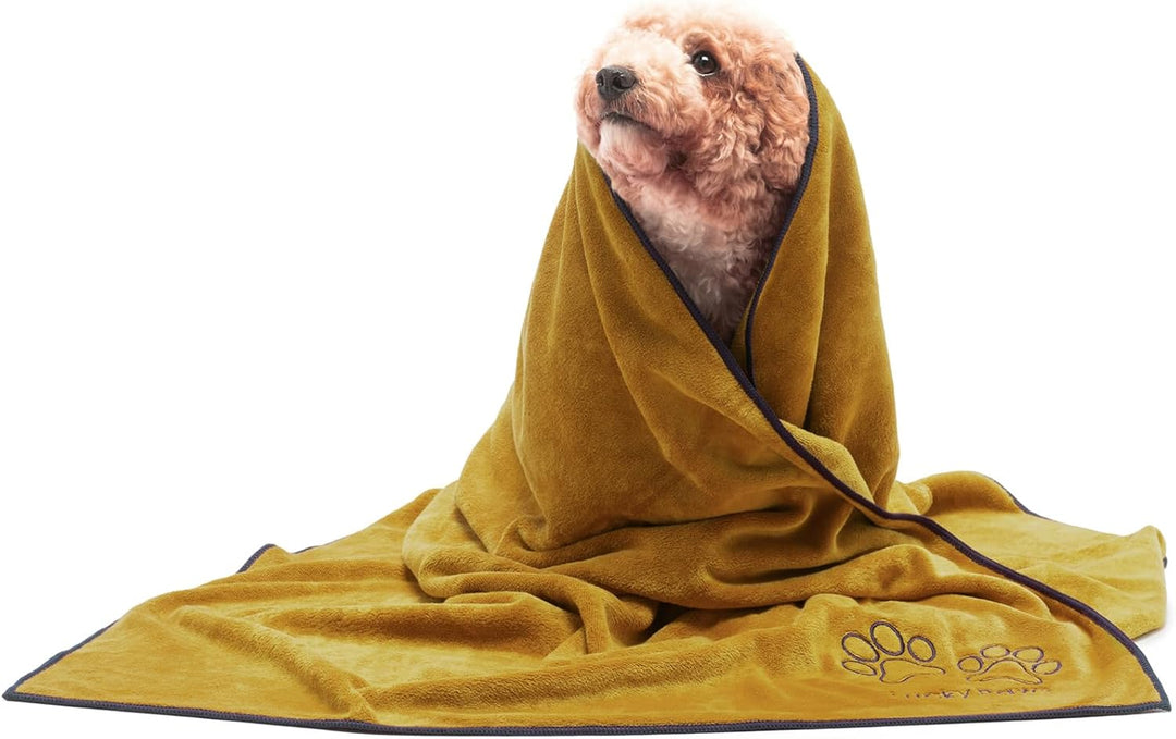 Lucky Paws® Hundehandtuch - 140x70cm XL Hundehandtuch extra saugfähig - schnell trocknend, luxuriös