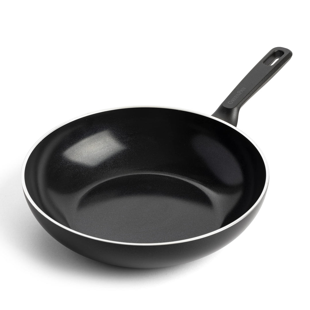 GreenPan Memphis Wok mit Antihaftbeschichtung, 30cm/3.6 Liter, PFAS-frei, Schwarz Wok, Wok, 28 cm