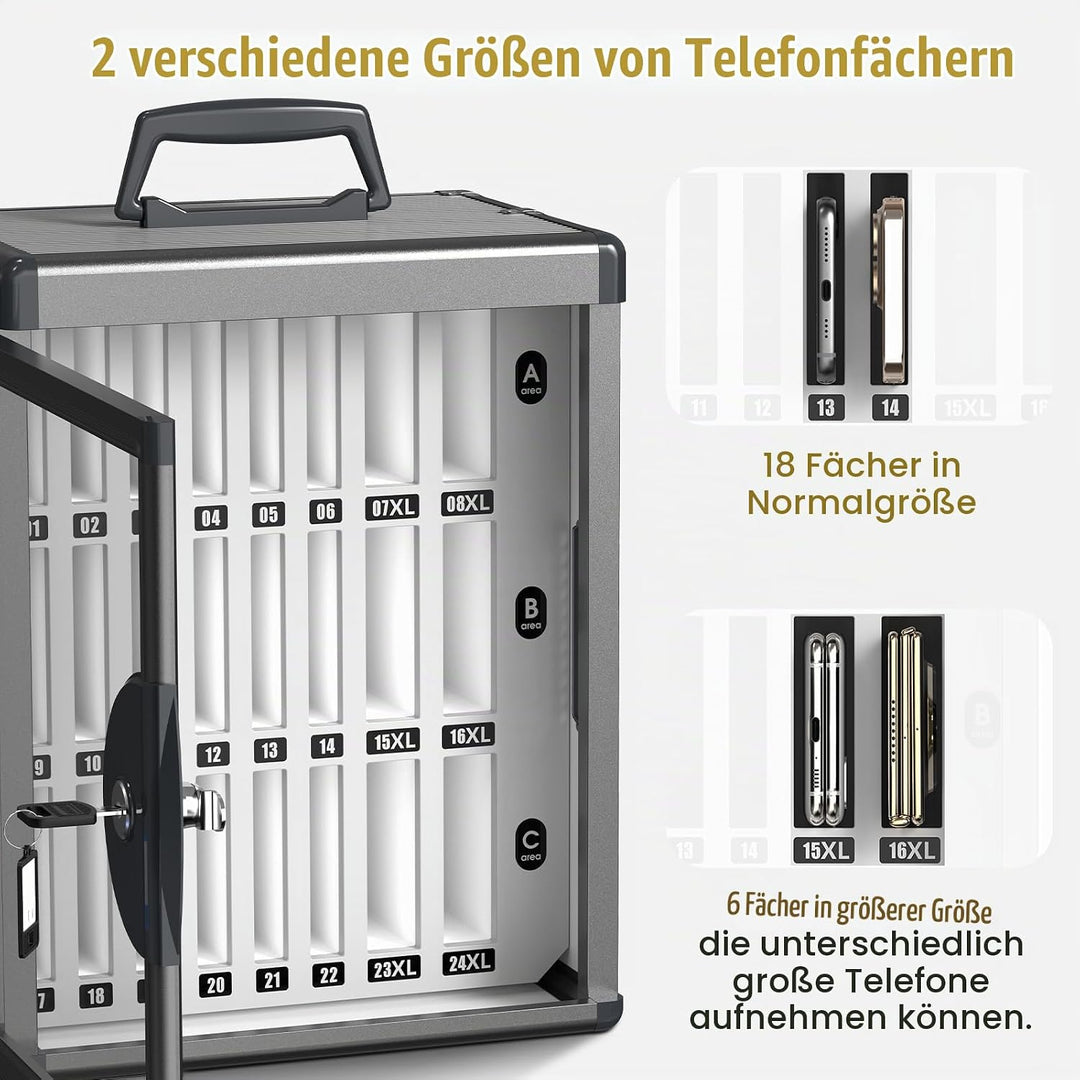 Glosen Handy-aufbewahrungsschrank, Handy-schliessfach aufbewahrungsschrank [Wandmontiert] [Aluminium