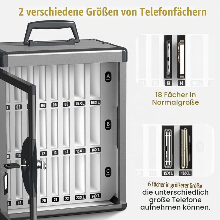 Glosen Handy-aufbewahrungsschrank, Handy-schliessfach aufbewahrungsschrank [Wandmontiert] [Aluminium