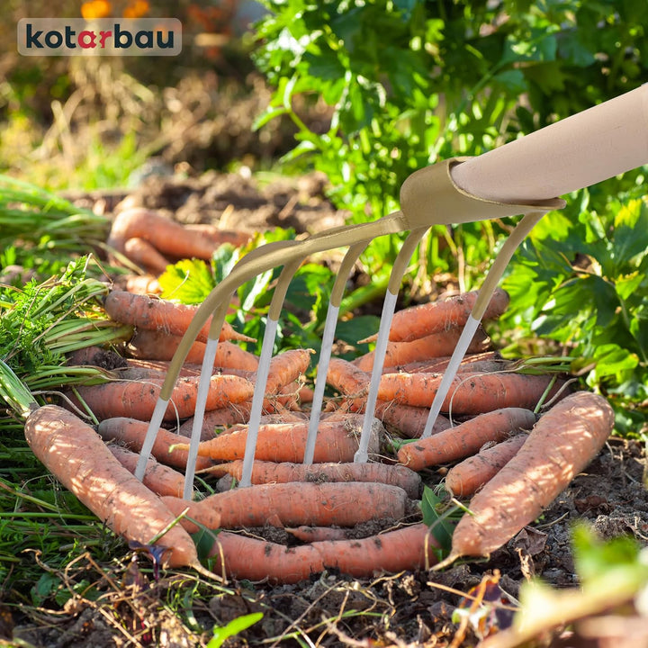 KOTARBAU® Forke 6 Zinken mit Stiel Heugabel Mistgabel Mistforke Gartengabel Gartenforke Dunggabel Sp