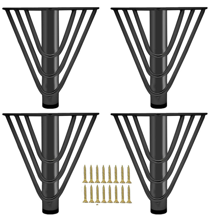 KMERCE 4pcs Möbelfüsse Metall Schwarz 18cm, Schrankfüsse, Kommodenfüsse, Sofa füsse, Füsse für möbel