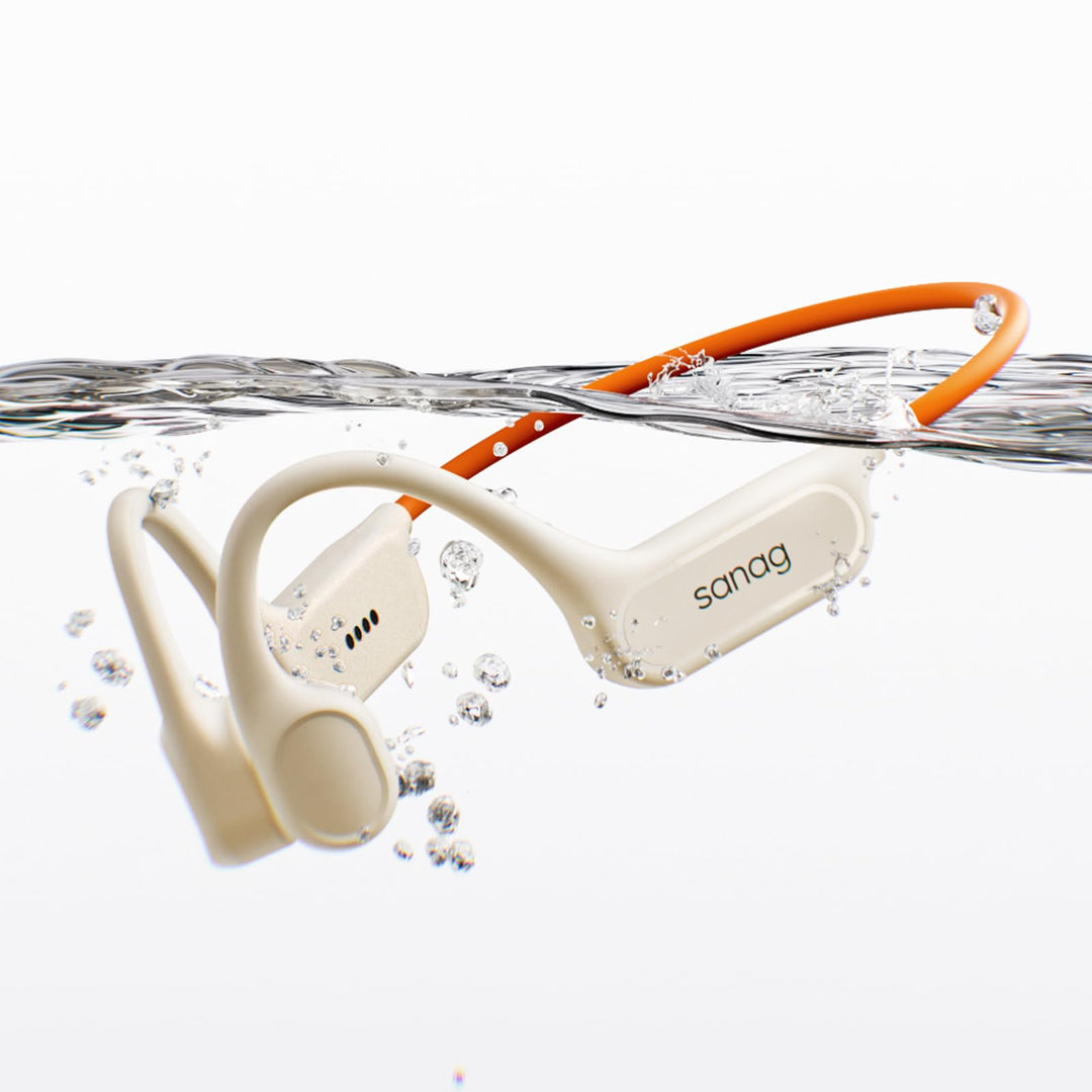 Sanag B33S Knochenschall Kopfhörer Schwimmen, IPX8 Wasserdichte Bluetooth Open Ear Kopfhörer mit Mik