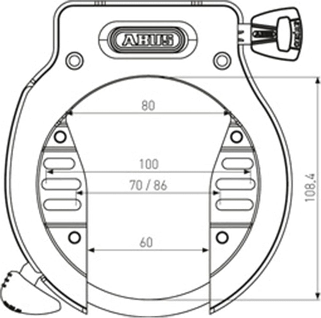 ABUS Unisex – Erwachsene 4650SL R BK OE Rahmenschlösser, Unifarben, universal