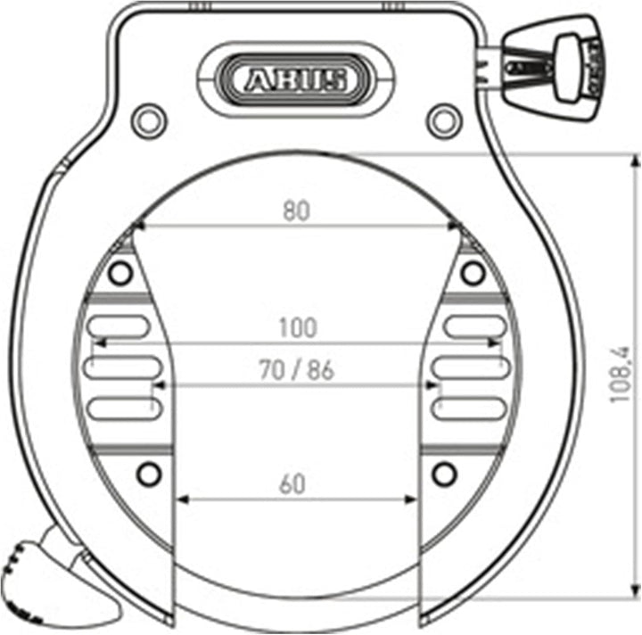 ABUS Unisex – Erwachsene 4650SL R BK OE Rahmenschlösser, Unifarben, universal