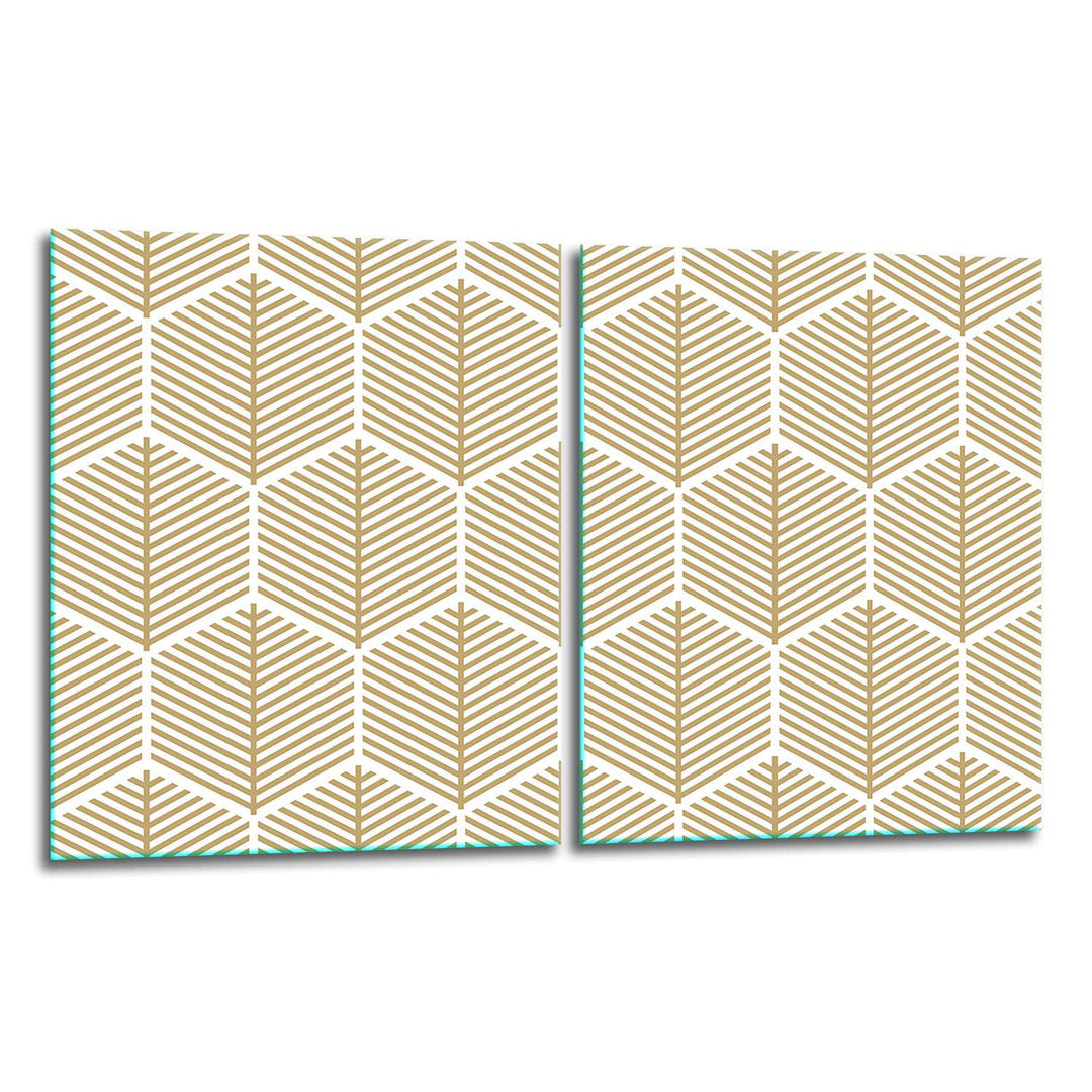 TMK | Herdabdeckplatten Set 2x40x52 cm Ceranfeld Abdeckung Glas Spritzschutz Abdeckplatte Glasplatte