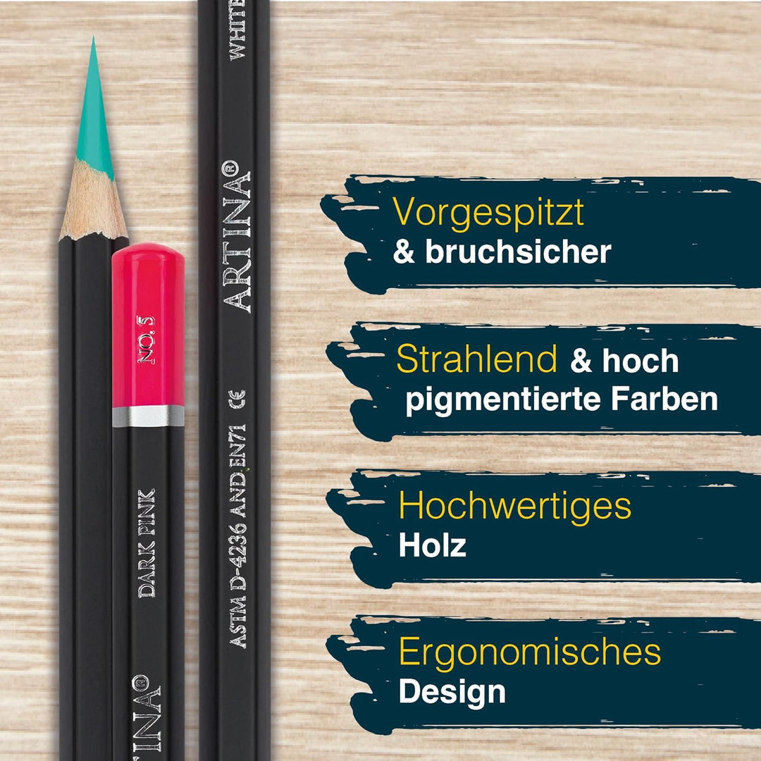 Artina Expertilo XL Buntstifte Set 72er Professionell - FSC®-zertifiziertes Stifte Set Farbstifte br