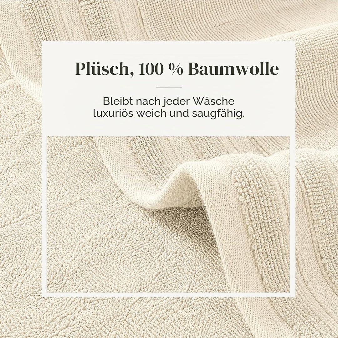 Pacific Coast Textilien Damast Jacquard Handtücher mit Bordüre Set verziert, Baumwolle, elfenbeinfar