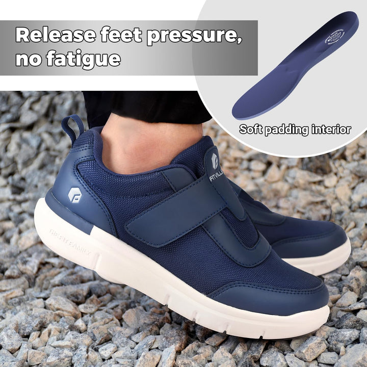 FitVille Diabetiker Schuhe Herren Extra Weit mit Klettverschluss überbreite weiche Gesundheitsschuhe