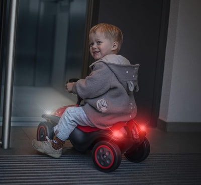 Big Bobby Car Next 2.0 (rot) - Rutschauto ab 1 Jahr mit LED-Licht, Stauraum, Sound-Lenkrad, Flüsterr