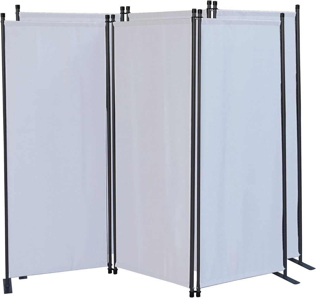QUICK STAR Paravent 6 Teilig 340x165cm Stoff Raumteiler Trennwand Balkon Sichtschutz Stellwand Faltb
