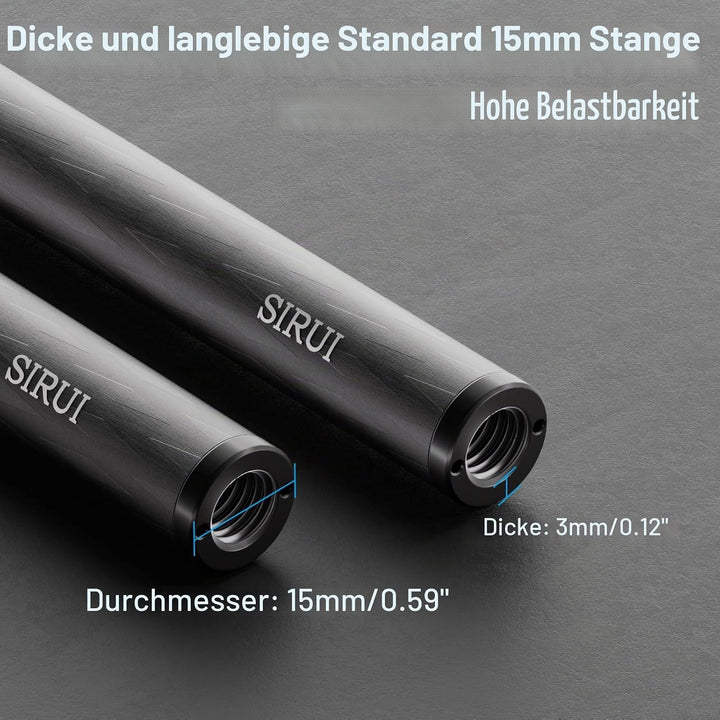 SIRUI 15mm Rod Kohlefaser Stange, universelle 20cm Kameraschienenstangen für 15mm Stangenschienen-St