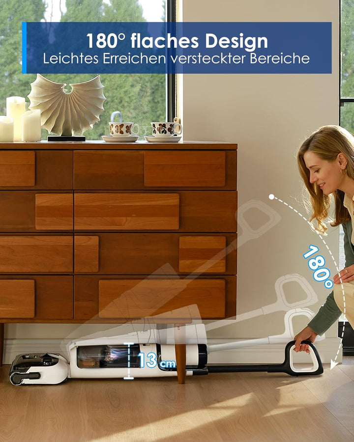 Tineco Floor ONE S6 Stretch Lite Nass Trockensauger, 180°Lay-Flat Nasssauger, Zentrifugallufttrocknu
