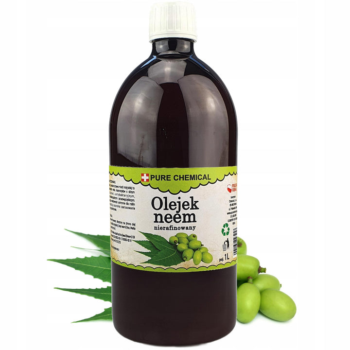 CHOSA Reines Neemöl Kaltgepresst Unraffiniert 1 l - 100% Rein Neem Öl Haare und Körper für alle Haut