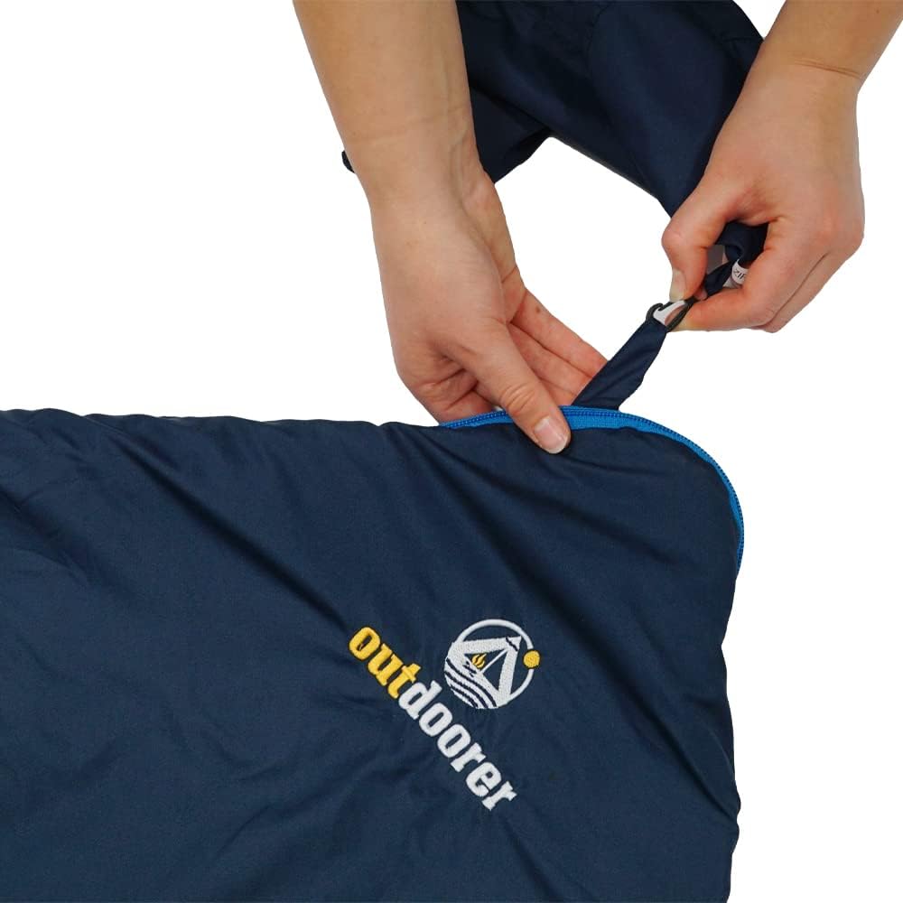 Leichter Deckenschlafsack Trek Comfort von outdoorer mit 880g – Reise Schlafsack Erwachsene in Blau,