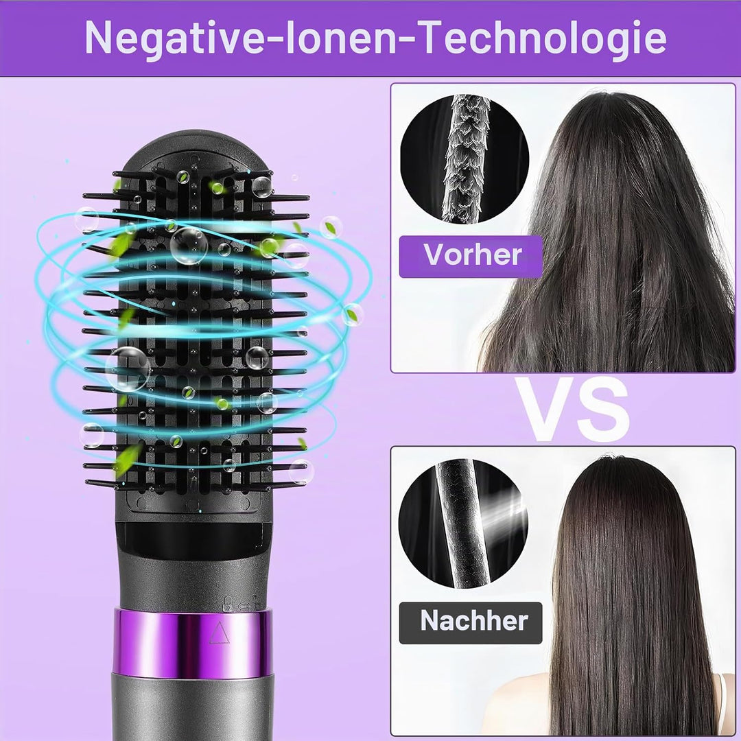 Air Styler 6-in-1-Haarstyler-Gebläsebürste, 1000 W tragbarer Haartrocknerkamm mit 6 Zubehörteilen, N
