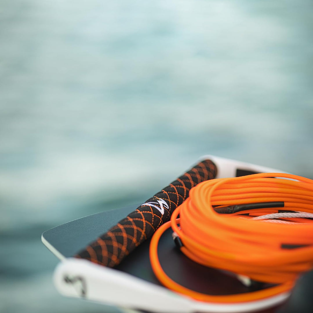 Mesle Wakeboard Leine Ten 80', Silikon-Seil ohne Stretch, 7 Sections schwimmend orange, orange