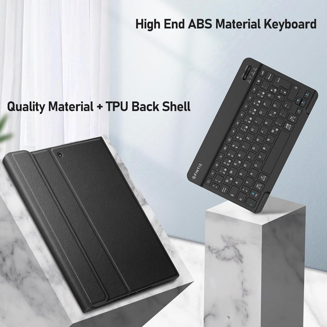 Fintie Tastatur Hülle für iPad 10.2 Zoll (9/8/ 7 Generation - 2021/2020/2019), Soft TPU Rückseite Ge