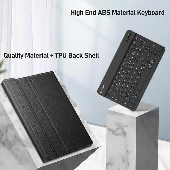 Fintie Tastatur Hülle für iPad 10.2 Zoll (9/8/ 7 Generation - 2021/2020/2019), Soft TPU Rückseite Ge