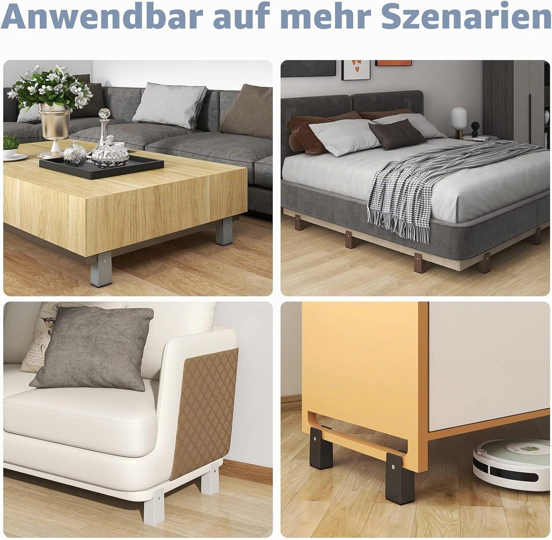 RCHYFEED Verstellbare Betterhöhung Möbelerhöhung 10cm mit Schraubklemme, Gray Betterhöher 4 Zoll Sch