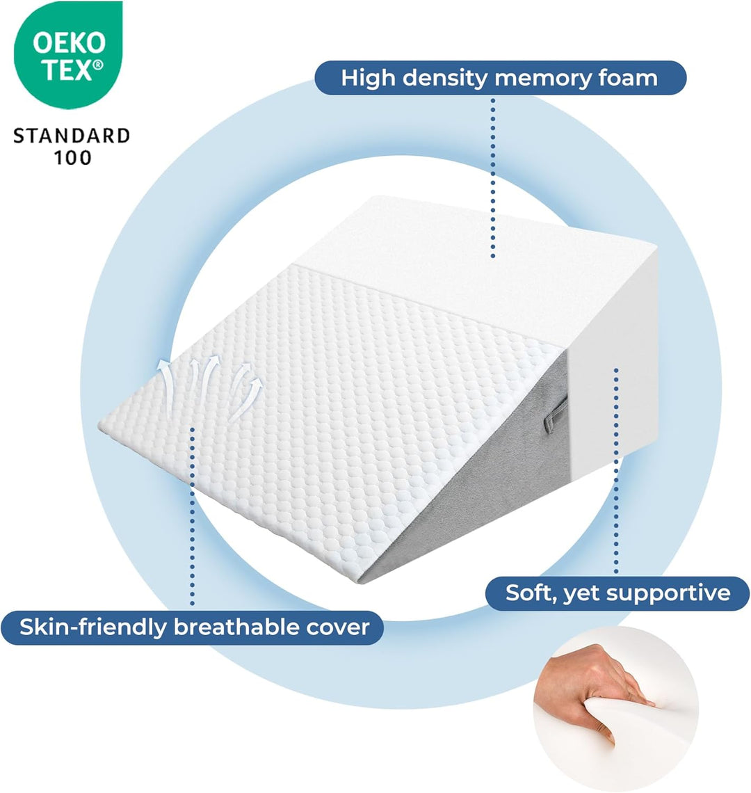 Vielseitig Keilkissen für Bett und Sofa-Hochdichteschaum Lesekissen-Ergonomischer Bettkeil für Reflu