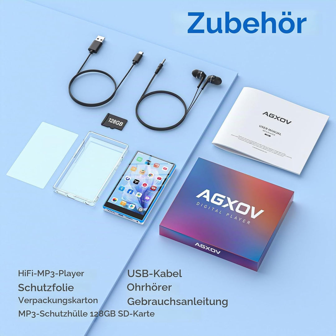 MP3 Player Spotify mit Bluetooth &amp; WLAN, 5 Zoll Touchscreen MP4 Player | Android 13 Musik Player mit