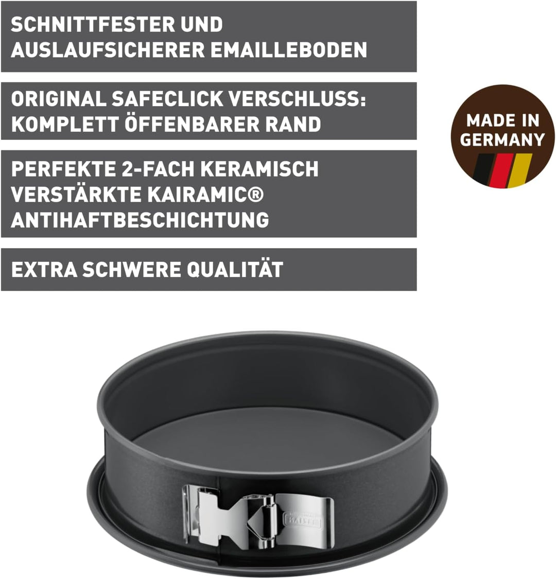 Original Kaiser La Forme Plus Springform 26 cm rund, Flachboden, runde Backform, Emailleboden, besch