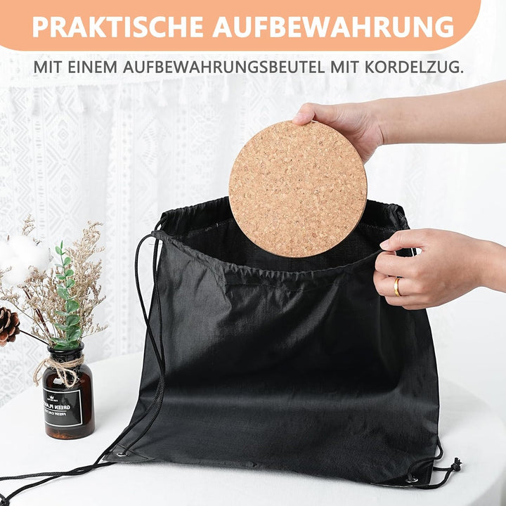 Healfith Balance Board Halbkugel aus Massivem Kork, Hochwertige Fitness Halbkugel aus Kork für Balan