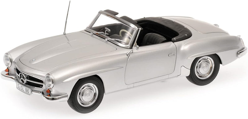 Minichamps 100037031 - Mercedes-Benz 190 SL (W121), Massstab: 1:18, Silber