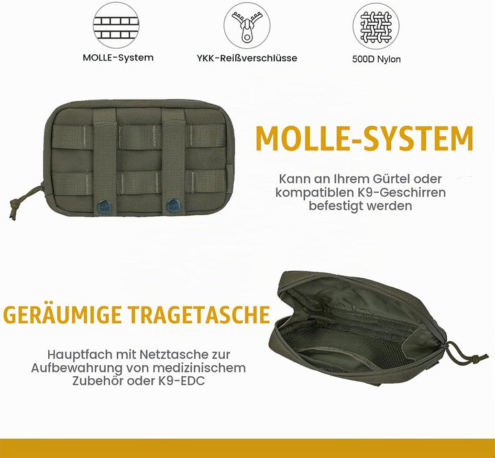OneTigris Futterbeutel für Hunde 2 Stück, Grosser Weltraum-MOLLE Futterbeutel Hundetraining mit Refl