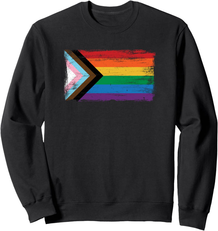 LGBTQ Progress Pride Flagge – Vintage Paint Style Sweatshirt