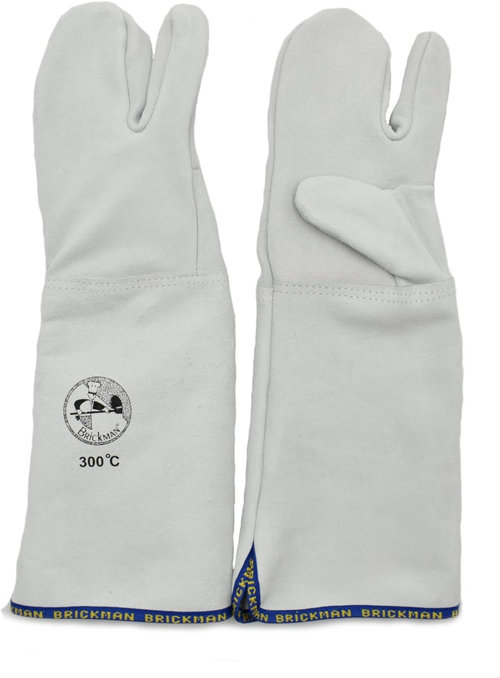 Erre4m Ofenhandschuhe 3 Finger Handgelenk 25 cm Profi Leder 300°C