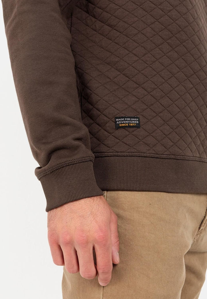 camel active Herren Sweatshirt mit Diamant Steppung