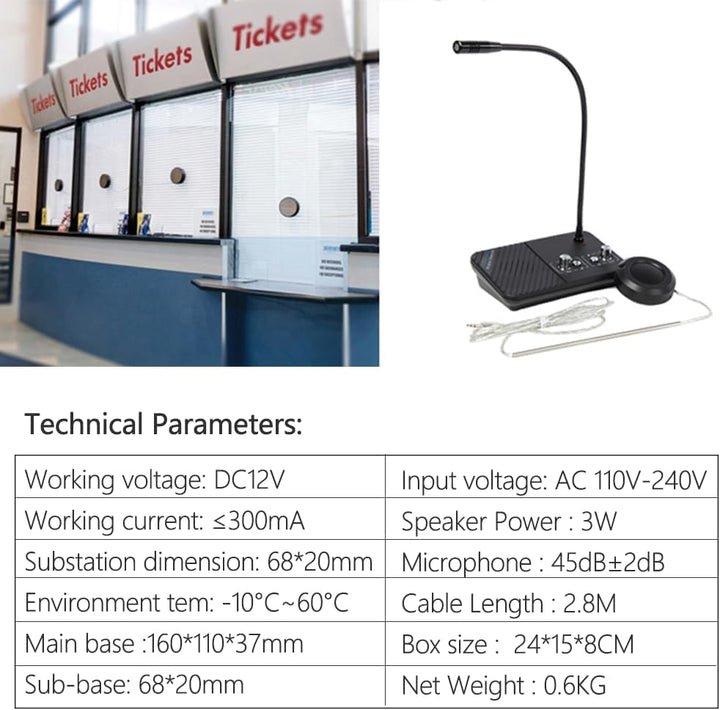 Fenstersprechanlage,Fenster Lautsprechersystem,Fenster Gegensprechanlage für Bank,Krankenhaus,Restau