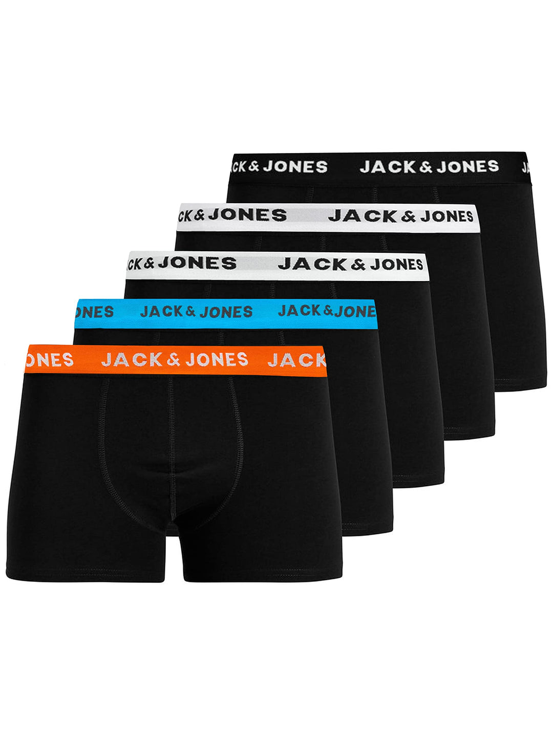 JACK &amp; JONES Male Shorts 5er-Pack Herrenunterwäsche in Grösse XS–XXL S Schwarz (Black/Detail: 2 Whit