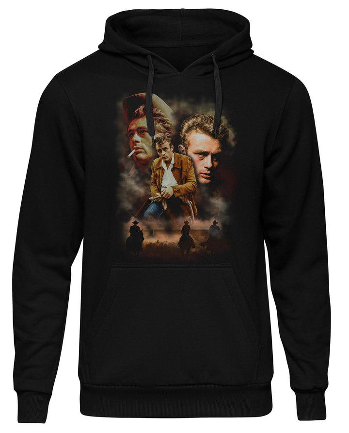 James Dean Männer und Herren Kapuzenpullover | Vintage Rockabilly Retro Kult, Schwarz Druck:bunt