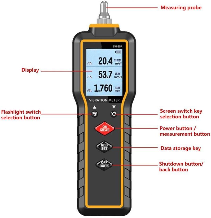 Vibrationsmessgerät, SW-65A Digitaler Vibrationsmessgerät-Tester Handheld-Vibrationsmessgerät-Tester