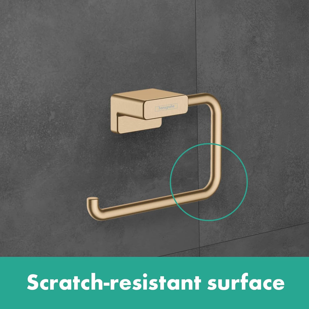 hansgrohe Toilettenpapierhalter AddStoris, Klopapierhalter ohne Deckel,Brushed Bronze 1 Rolle ohne D