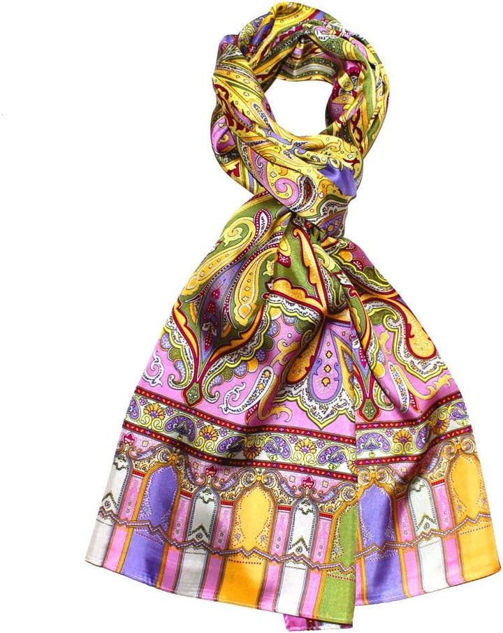 Lorenzo Cana Damen Seidenschal bedruckt, Paisley Muster Schal aus 100% Seide, 50 x 165 cm Damentuch