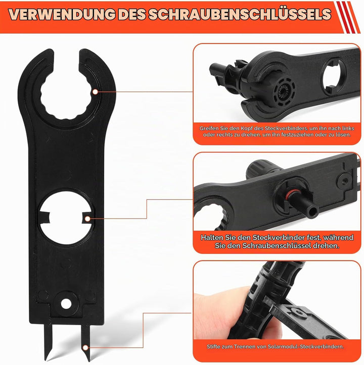 Solar Crimpzange Set, Crimpzange für 2.5-10mm² Solarpanel PV Kabel,6 Paar Kabelstecker(Nur für 10mm²